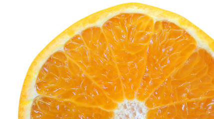 slice of orange isolated on white background