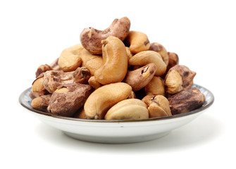 cashew nuts on white background 