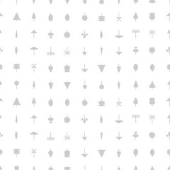 Vector seamless pattern with trees icon elements. Grey tress on a white background. Web seamless background