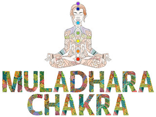 Muladhara Chakra. Vector zentangle object for decoration