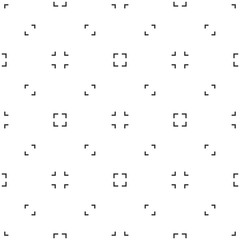 Abstract seamless pattern, black and white of dashed line square shape with right angles. Modern stylish. Design geometric texture for print, vector illustration