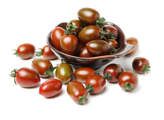 cherry tomatoes on white background 