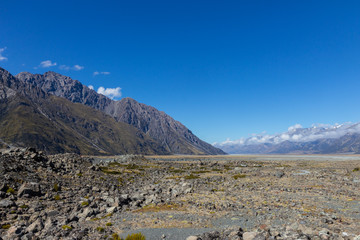 view of the valley at Mount Cook national park