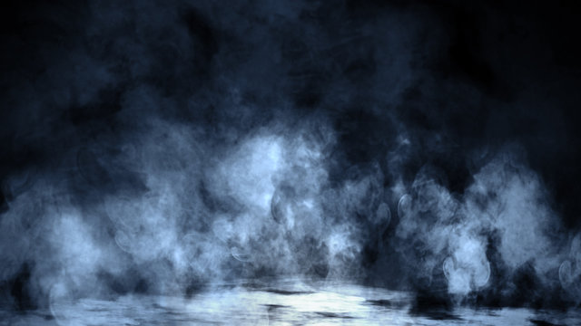 Abstract blue smoke mist fog on background. Texture background for graphic and web design. © Victor