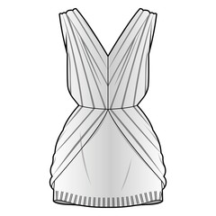 Dress fashion flat sketch template