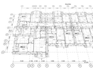 Detailed architectural plan, floor plan, layout, perspective view