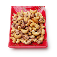 cashew nuts on white background 
