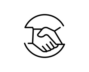 Handshake line icon