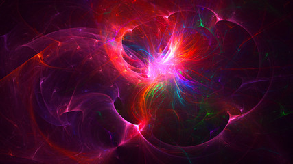 Obraz premium 3D rendering abstract blue technology fractal background