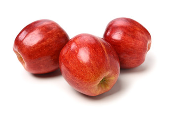 Red apples isolated on white background