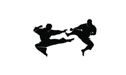karate silhouette illustration vector template © Alpha Vector
