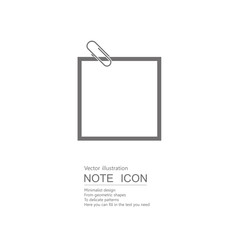 Vector drawn note paper. Isolated on white background.