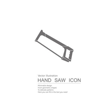 Vector drawn hand saw. Isolated on white background.