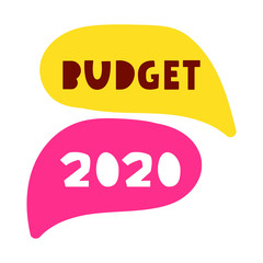 Budget 2020. Hand drawn vector lettering illustration on white background. 