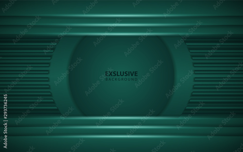 Poster abstract dark green overlapping layers background a combination with light. modern vector design tem