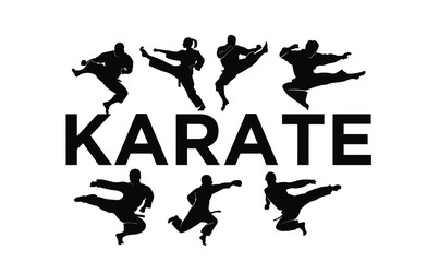 karate silhouette illustration vector template © Alpha Vector