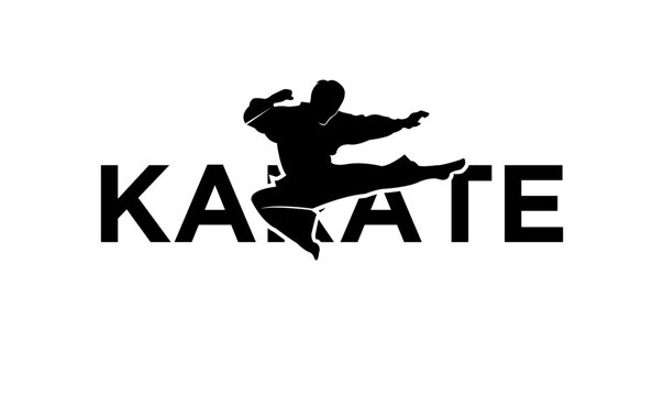 karate silhouette illustration vector template