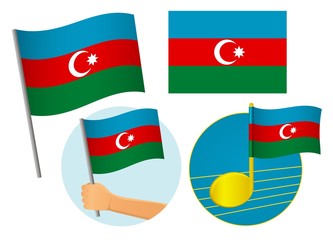 Azerbaijan flag icon set