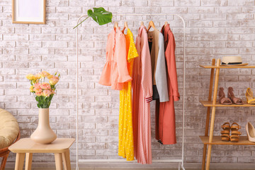Stylish interior of modern dressing room