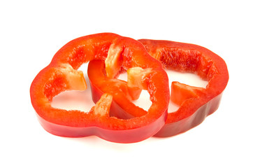 Red peppers isolated on white background