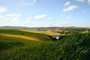 landscape in tuscany tuscan italy hill hills in autumn 