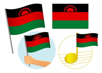 Malawi flag icon set