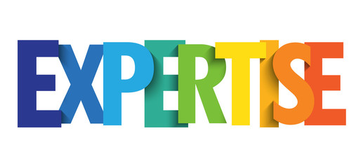 EXPERTISE colorful gradient typography banner