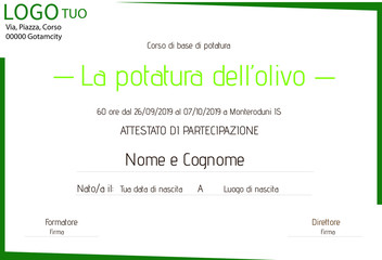 Attestato di Potatura