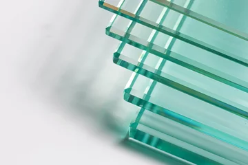 Deurstickers Clear glass from factories of various sizes arranged in multiple sheets © noprati