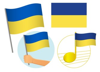 Ukraine flag icon set