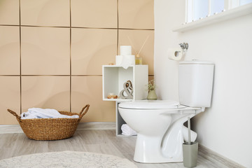 Naklejka na ściany i meble Interior of clean modern bathroom
