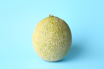 Sweet ripe melon on color background