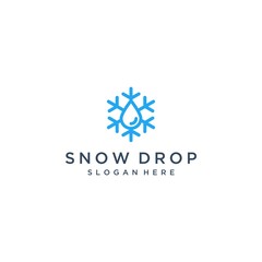 unique logo design, snow with water droplets