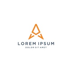 unique design logo or monogram or initials letter A