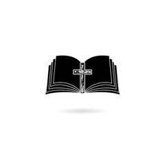 Black Bible icon isolated on white background