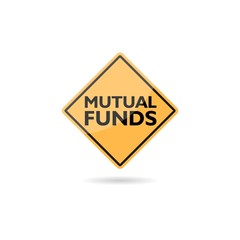 Mutual Funds Road Sign isolated on white background