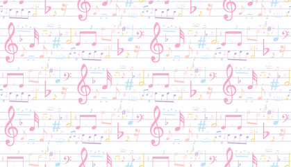 Sewing fabric with seamless musical symbols and marks seamless ...