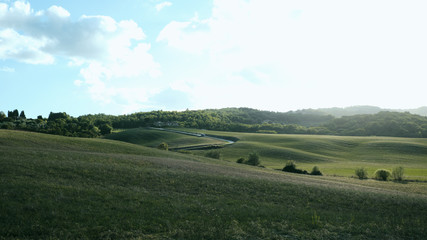 landscape in tuscany tuscan italy hill hills in autumn 