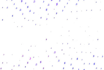 Light Pink, Blue vector pattern with music elements.