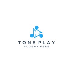 music design logo or musical tone with the play button