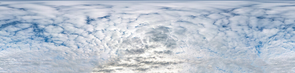 Seamless cloudy blue sky hdri panorama 360 degrees angle view with zenith and beautiful clouds for...