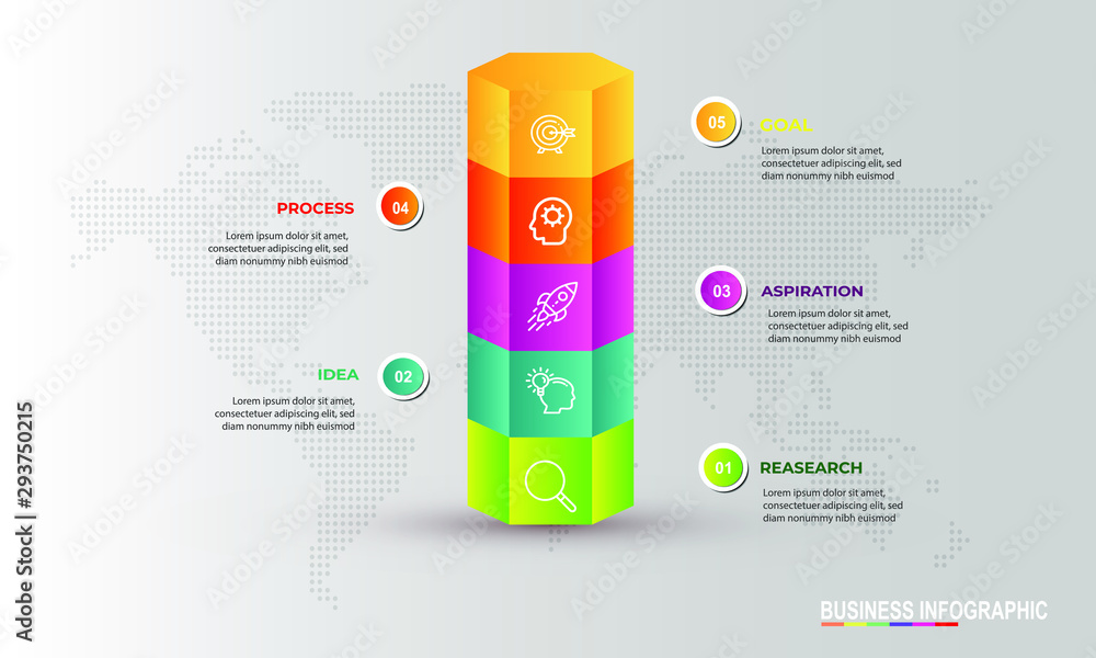 Poster 3d hexagon vector illustration infographic elements modern template vector can be used for workflow 