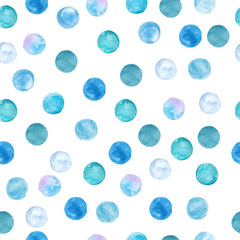 Polka Dot Pattern, Seamless Watercolor Background