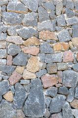 The texture of the wall is made of natural stone.