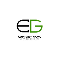 Icon Design Logo Letters EH Minimalist, oval-shaped logo, with colors, black, green, orange