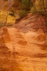 Ocher cliffs near Roussillon, Vaucluse department, Provence-Alpes-Côte d'Azur region, France, Europe