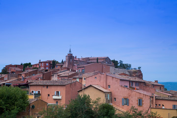 Obraz premium Village view of Roussillon, Provence, Provence-Alpes-Cote d'Azur region, France, Europe