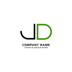 Icon Design Logo Letters JO Minimalist, oval-shaped logo, with colors, black, green, orange