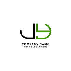 Icon Design Logo Letters JY Minimalist, oval-shaped logo, with colors, black, green, orange