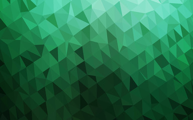 Fototapeta na wymiar Dark Green vector blurry triangle pattern. Colorful abstract illustration with gradient. Brand new style for your business design.